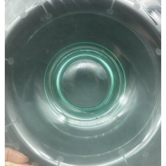 VTG Large Etched Uranium Glass Depression Footed Fruit Serving Bowl 11.5” Glows - Picture 7 of 8